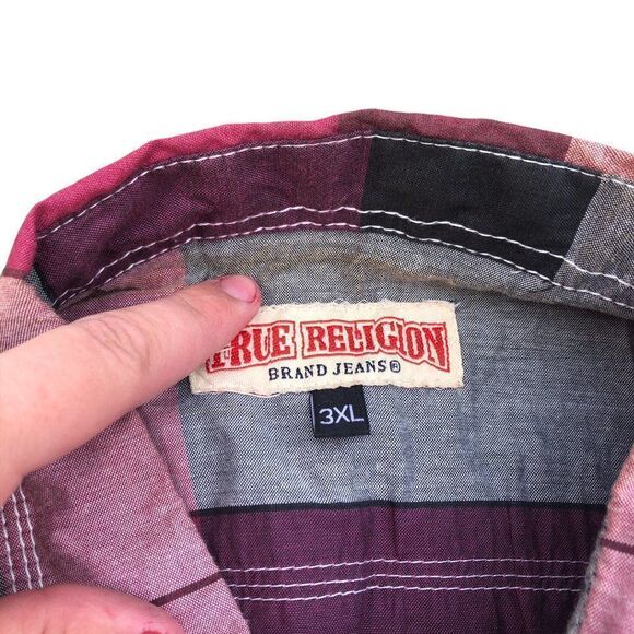 True Religion Shirt XXXL Patterned Button Up T Shirt - Picture 4 of 15
